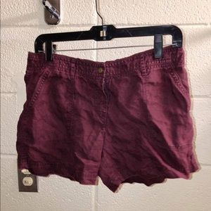 J. Crew Maroon Linen Shorts
